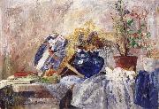 James Ensor Still life with Blue Vase and Fan France oil painting artist